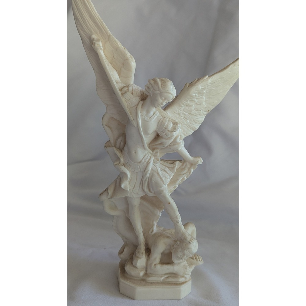 1960s A. Santini Archangel Michael Sculpture Made in Italy 8.5 Inch